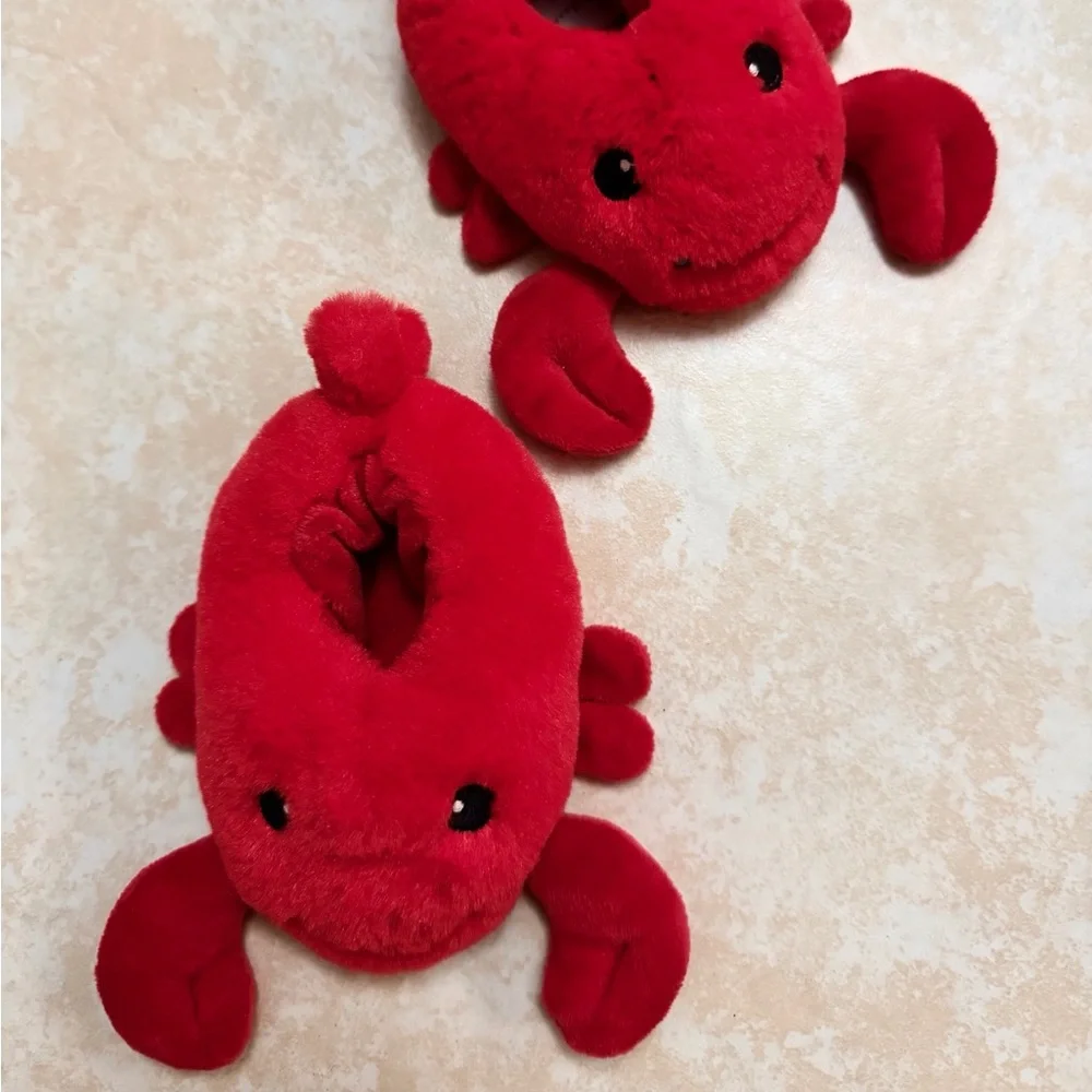 Red Lobster Plush Slippers Novelty Crab Animal Slippers 6-18 Months